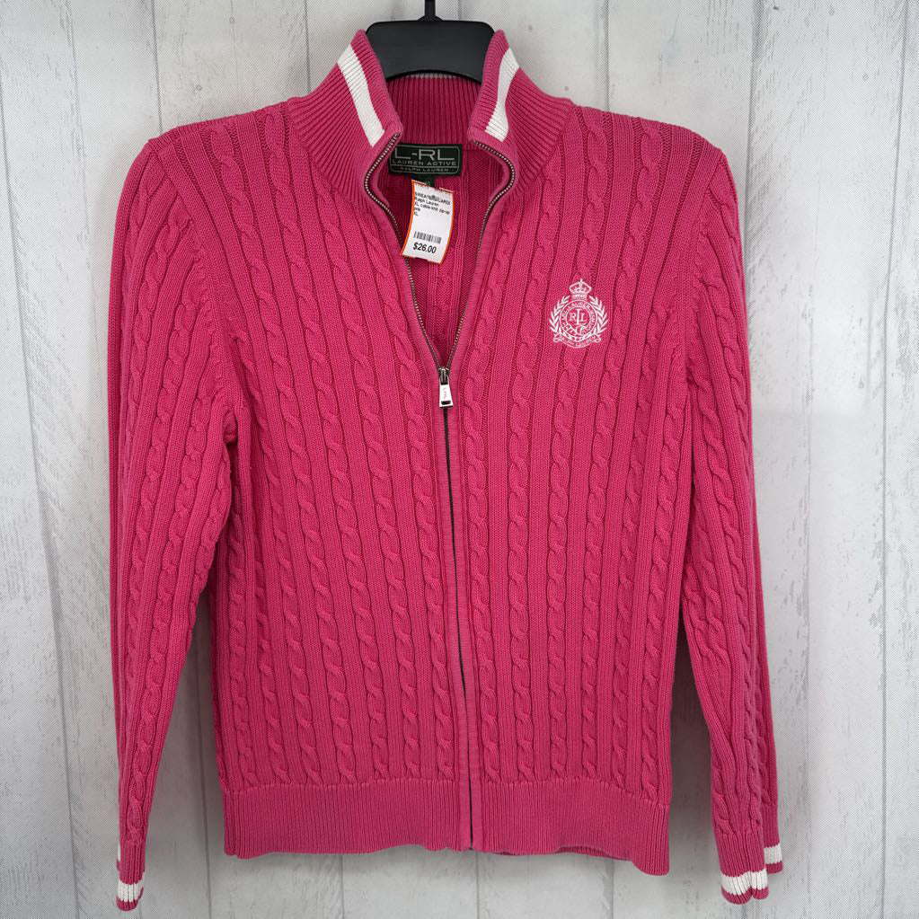 XL cable-knit zip-up sweater