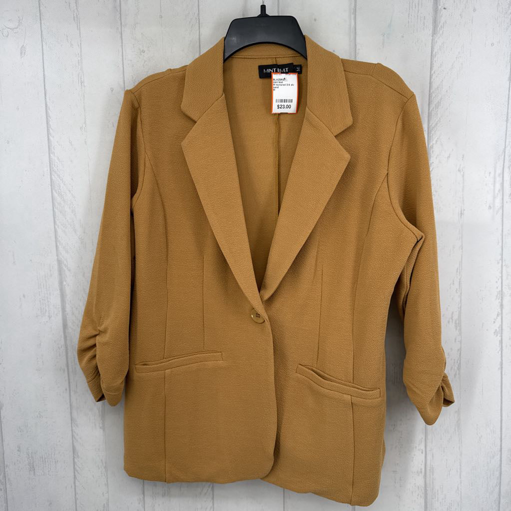 M textured 3/4 slv blazer