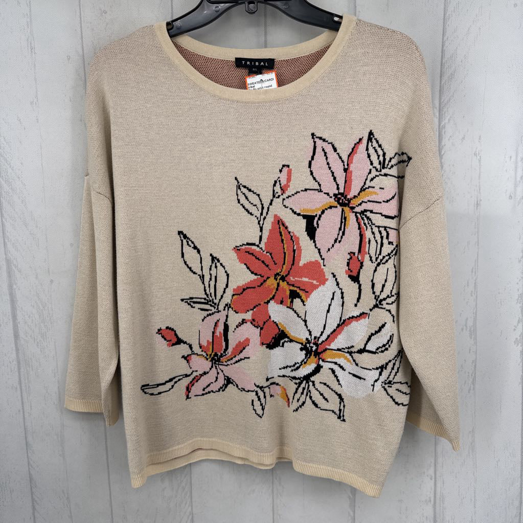 Sp flo print round neck sweater