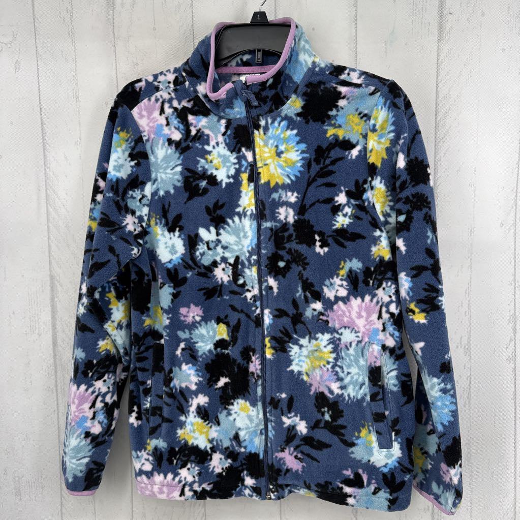 M flo print fleece zip-up sweatshirt