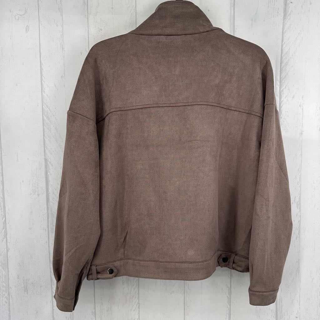 M faux suede zip up jacket