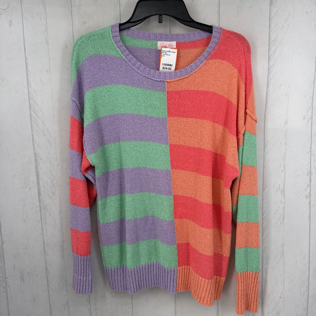 S colorblock crewneck sweater