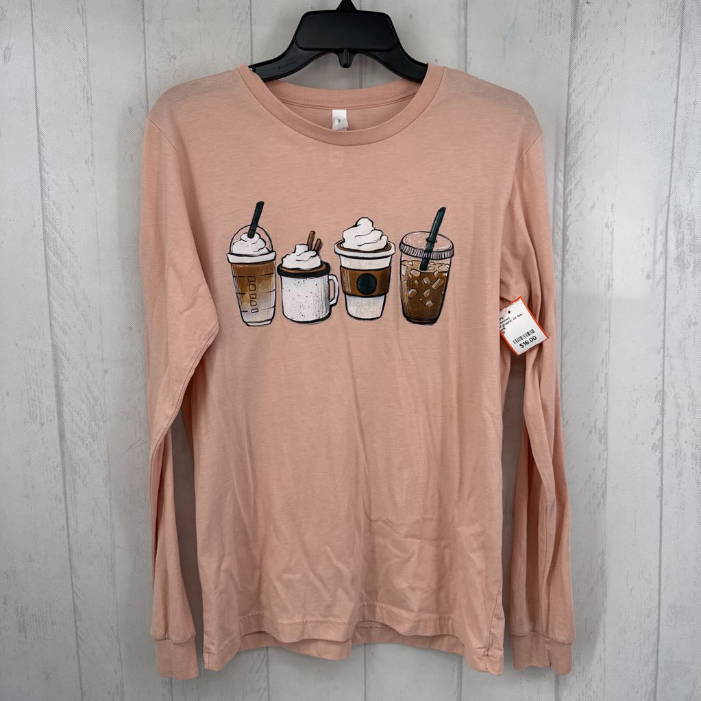 M graphic l/s tee-coffee