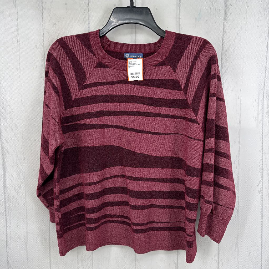 Lp striped 3/4 slv knit top