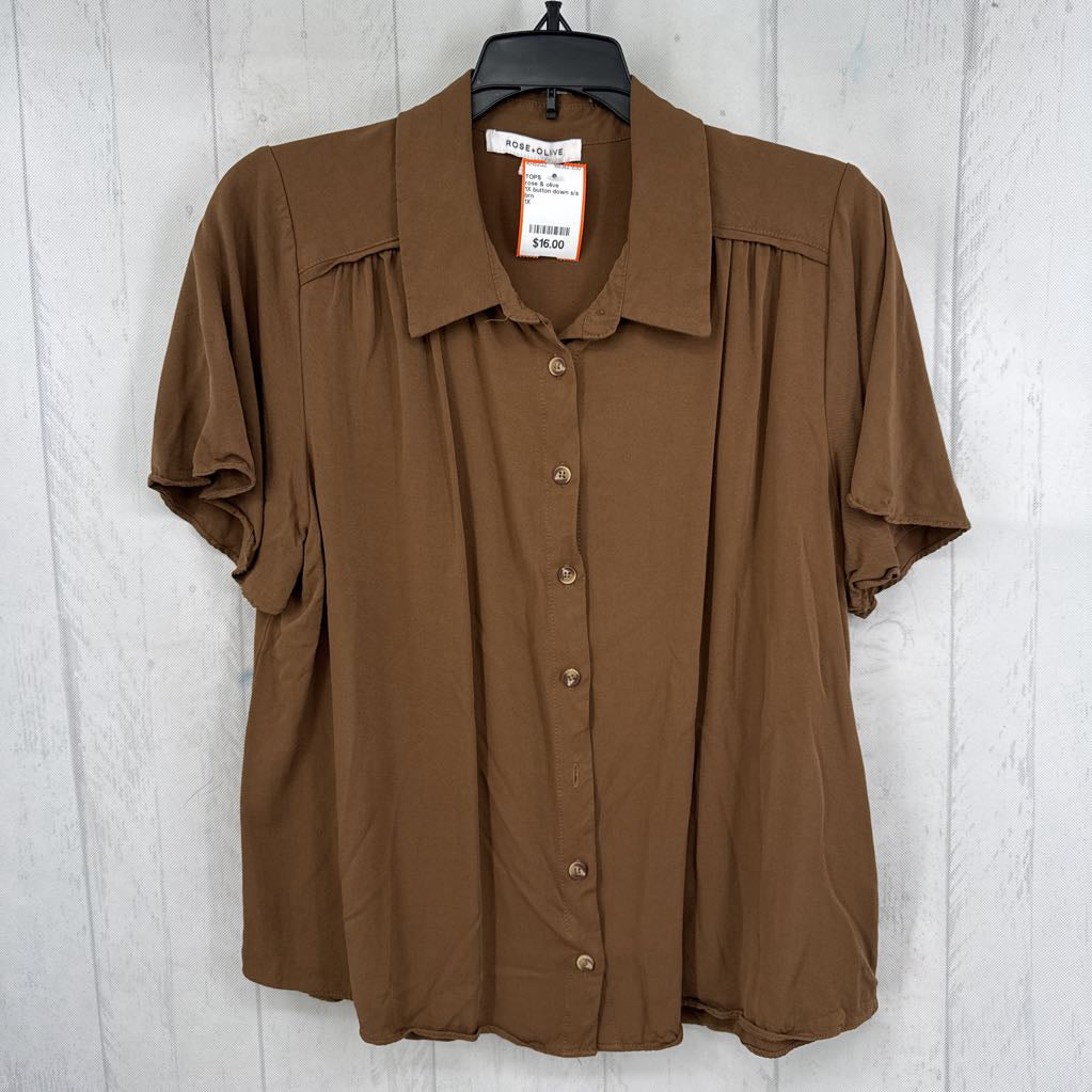 1X button down s/s top