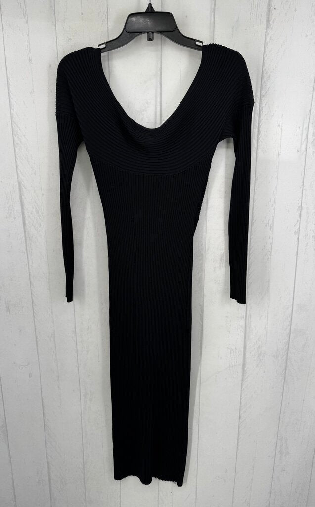 M rib knit crossover l/s dress