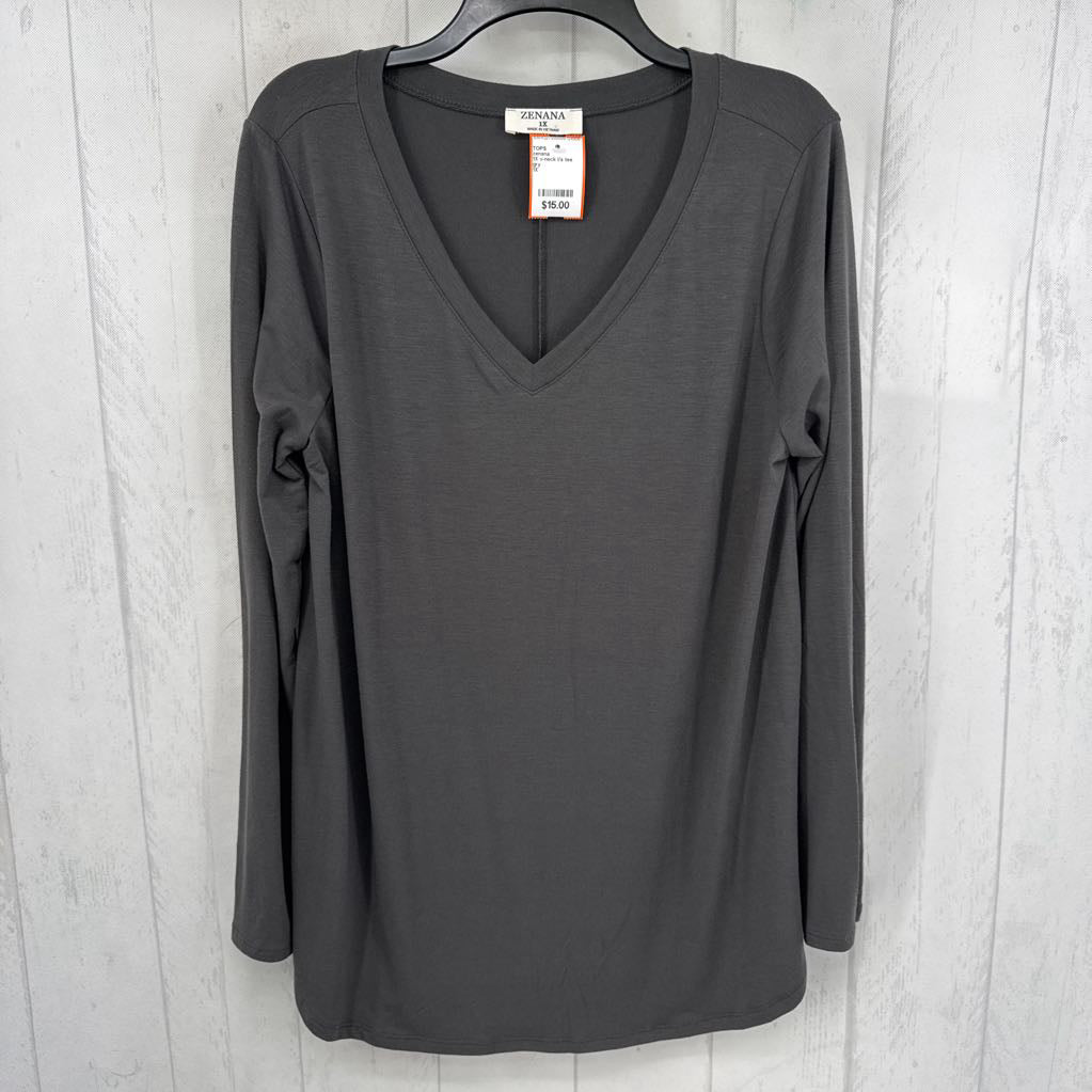 1X v-neck l/s tee