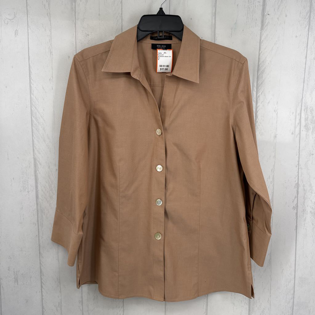 14 button down 3/4 slv top