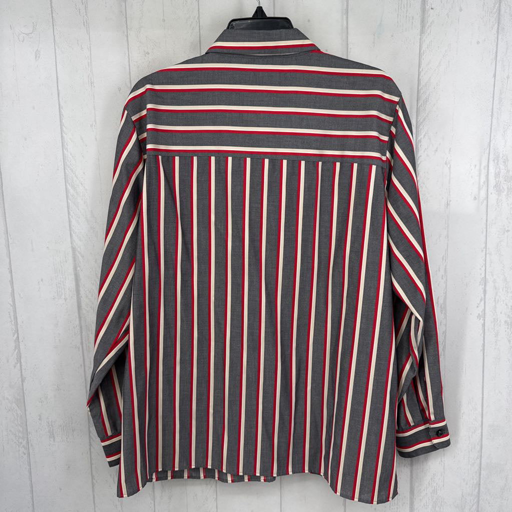 16w striped button down l/s top