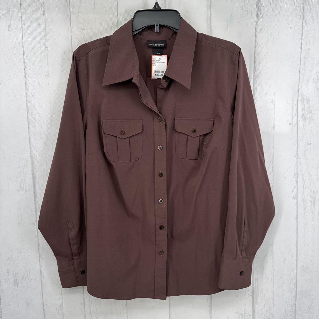 14/16 button down l/s top