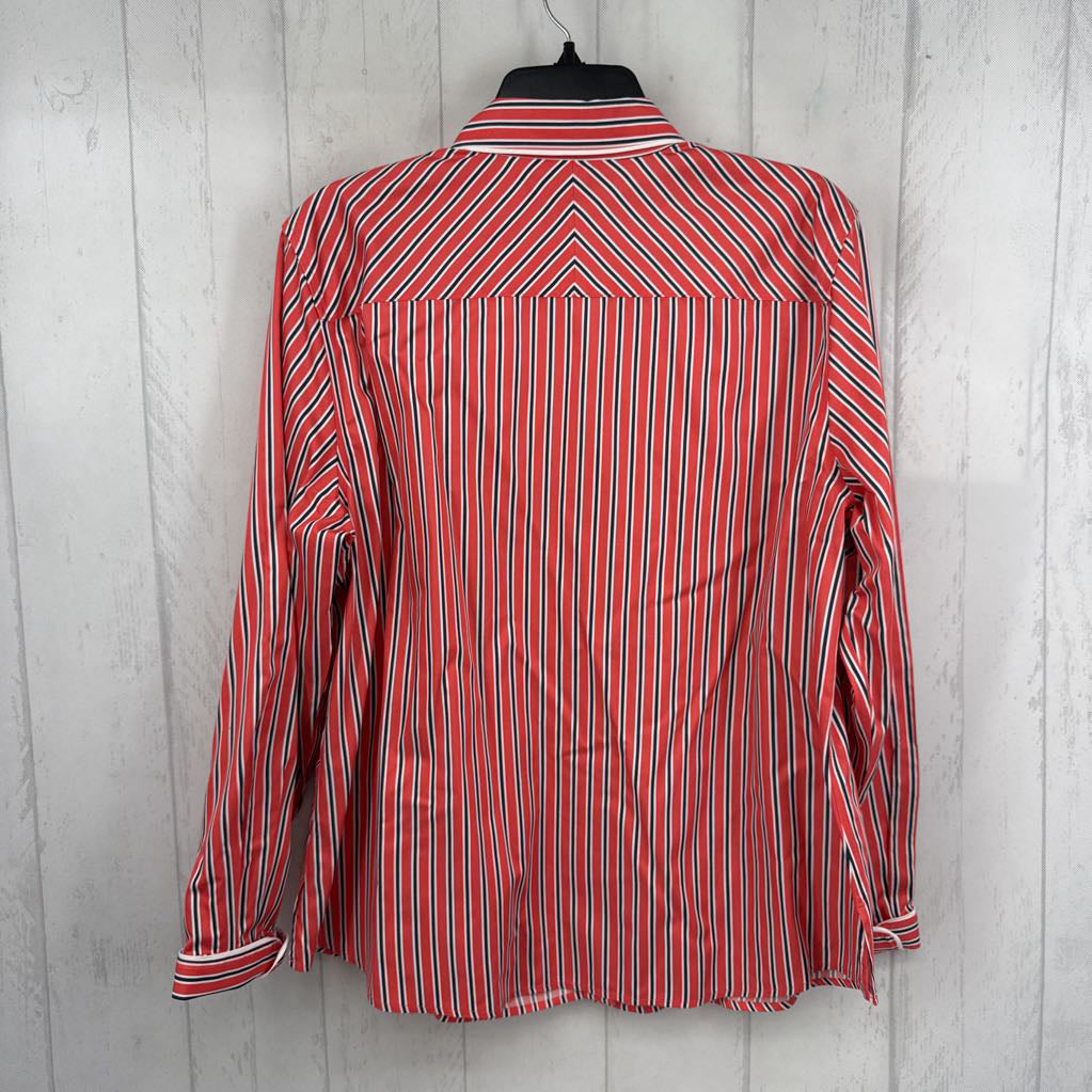 18 striped button down l/s top