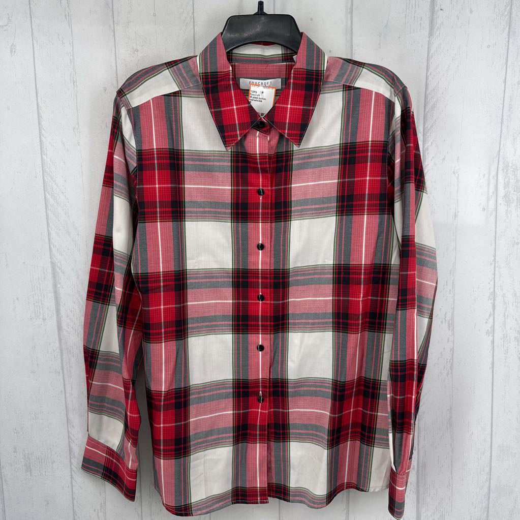 18 plaid button down l/s top