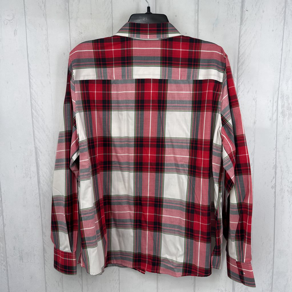 18 plaid button down l/s top