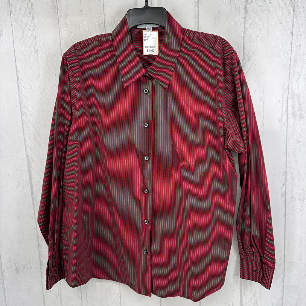 16w striped button down l/s top
