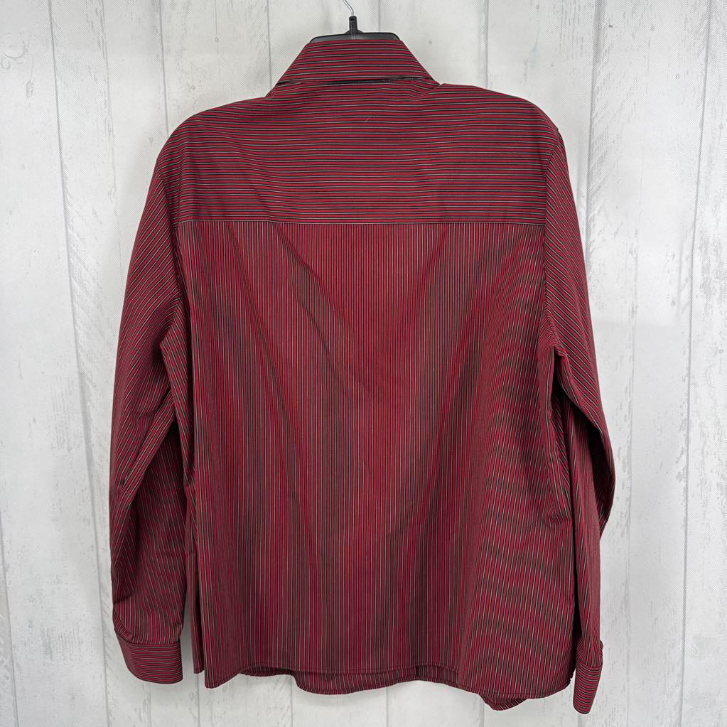 16w striped button down l/s top