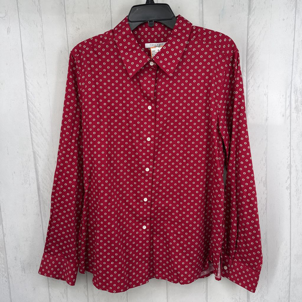 18 printed button down l/s top