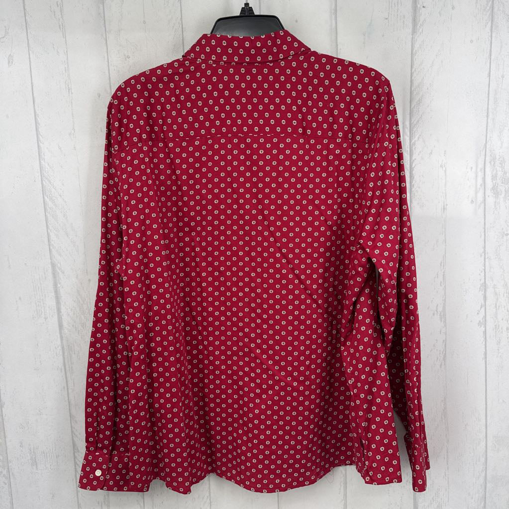 18 printed button down l/s top