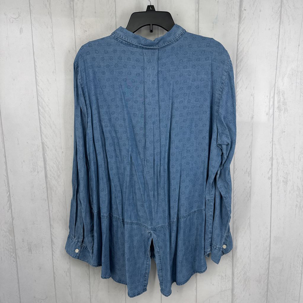R69 1X denim button down l/s top