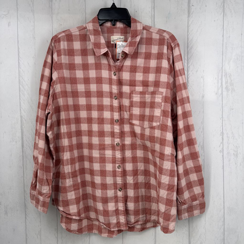 XL plaid button down l/s top