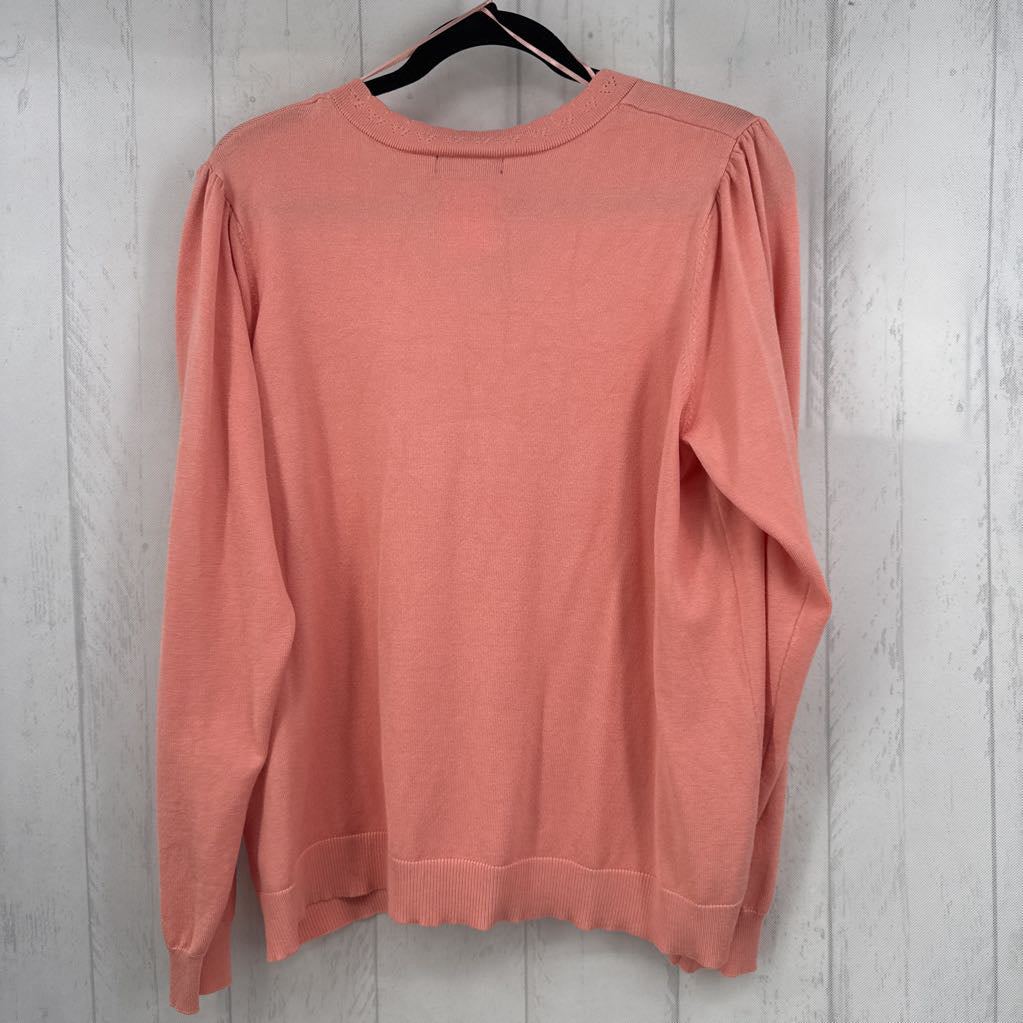1X v-neck l/s knit top