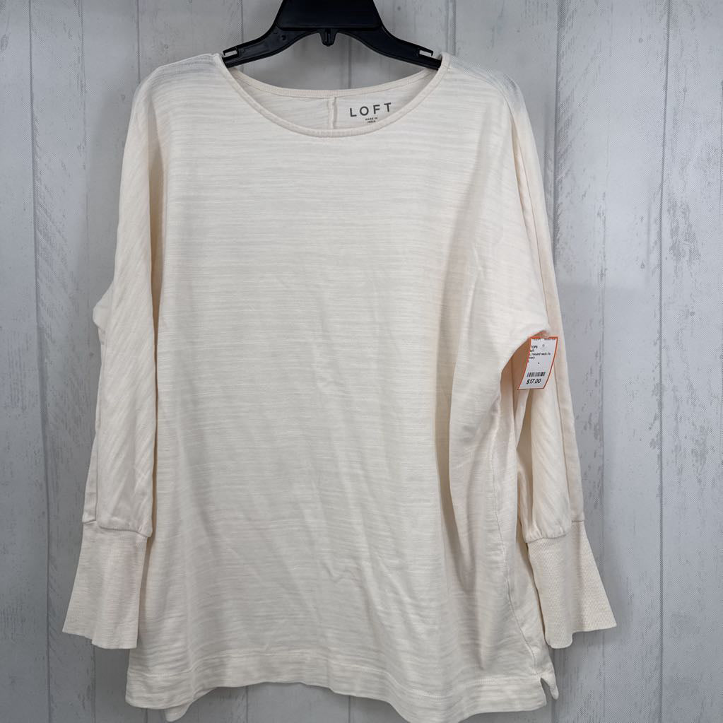 L roound neck l/s top