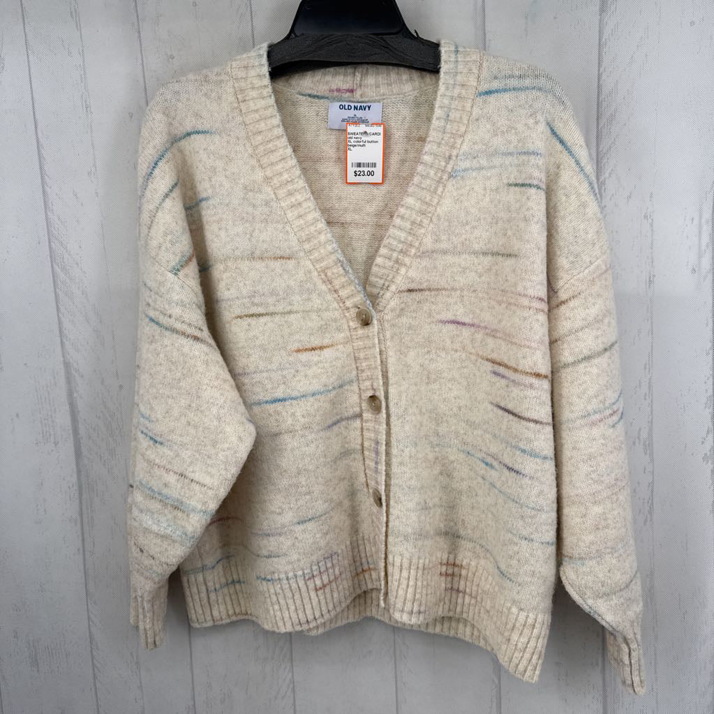 XL colorful button front cardi