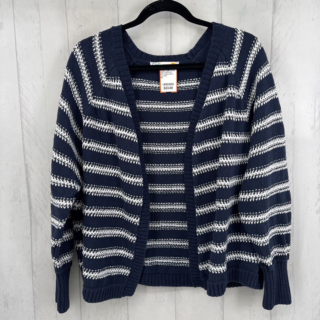 M/L striped open front cardi