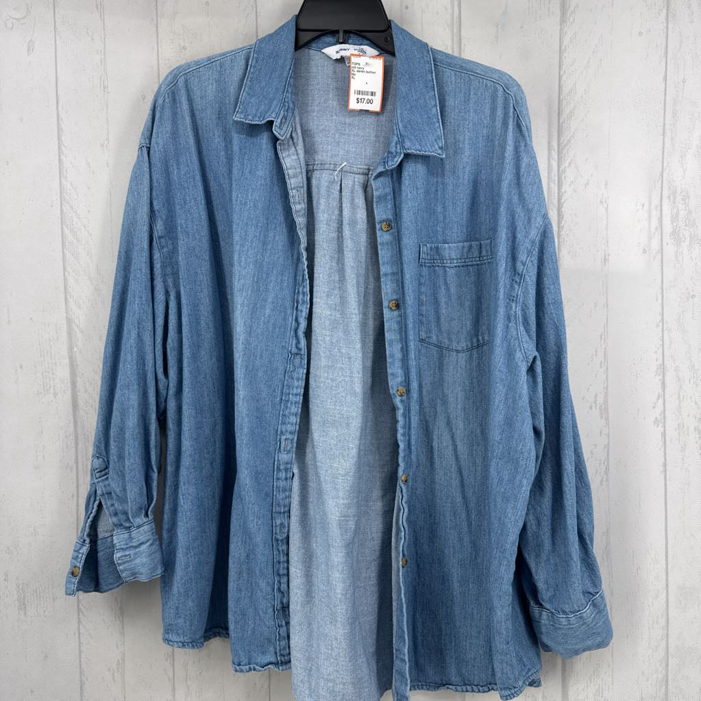 XL denim button down l/s top