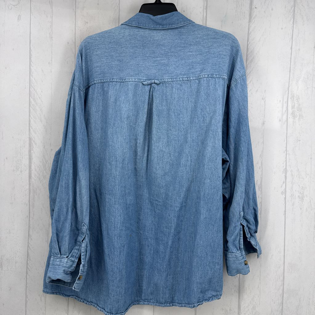 XL denim button down l/s top