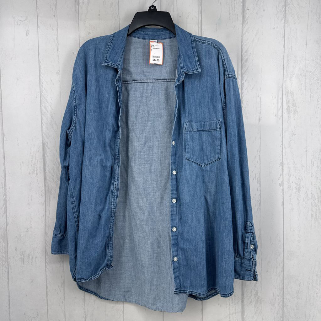 XL denim button down l/s top