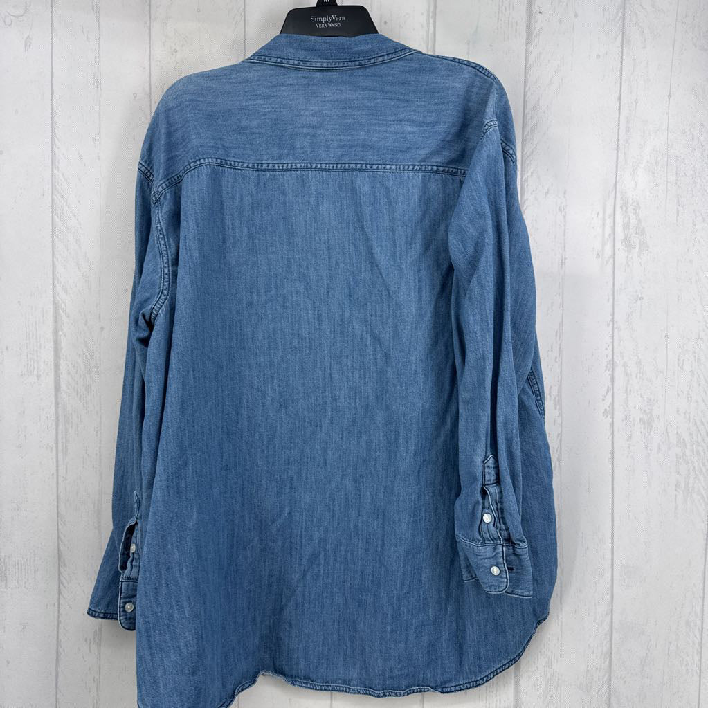 XL denim button down l/s top