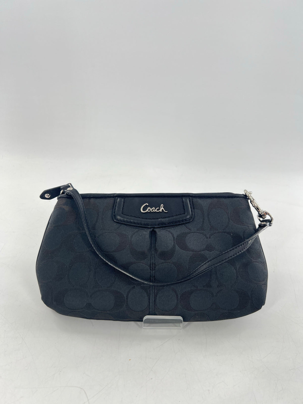 signature jacquard wristlet