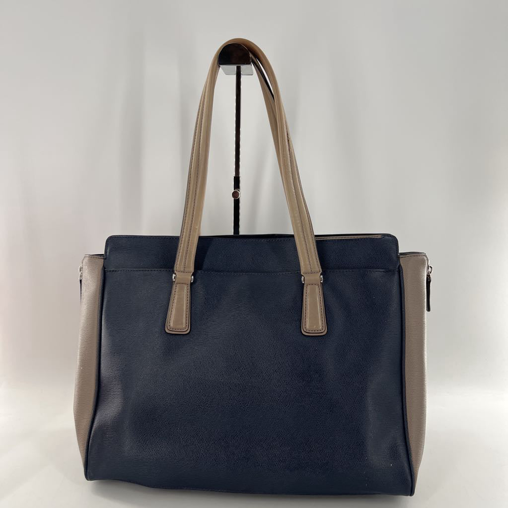 leather two-tone tote bag