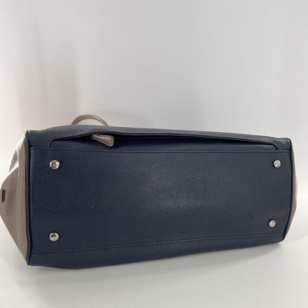 leather two-tone tote bag