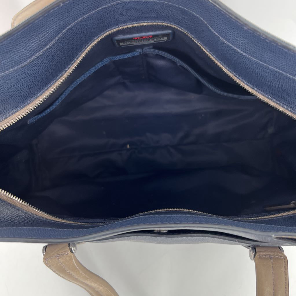 leather two-tone tote bag