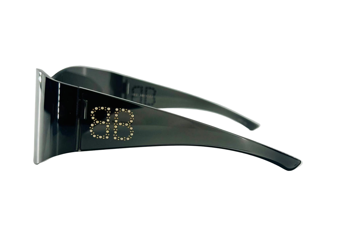 black shield BB logo sunglasses