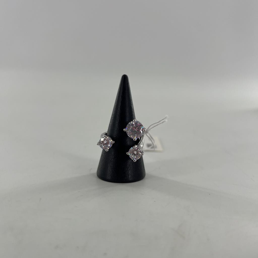 sz 7 silver cz cluster ring