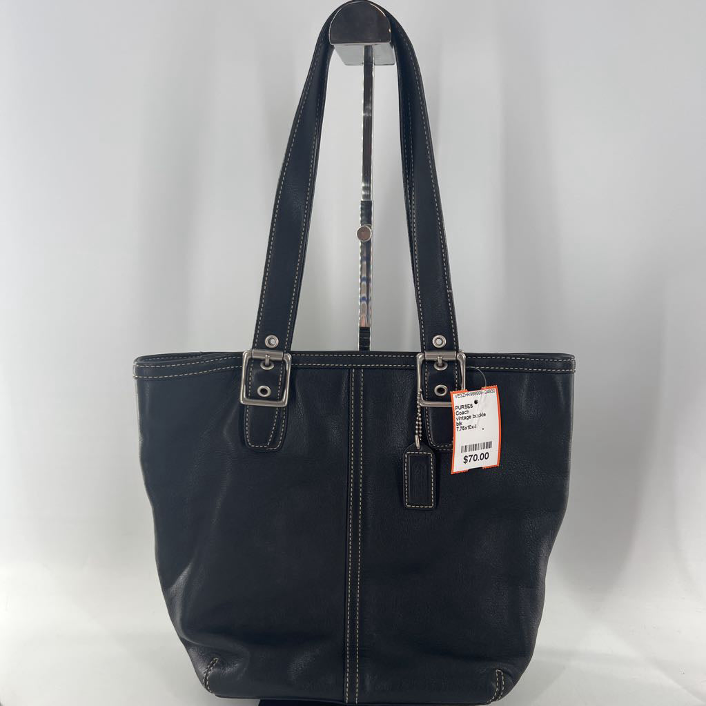 vintage buckle strap bucket bag
