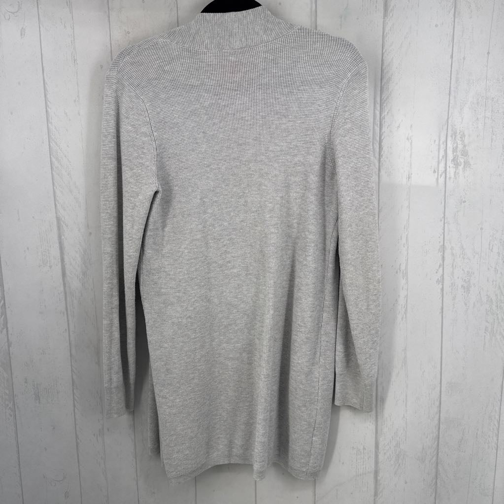 M waffle knit open front cardi