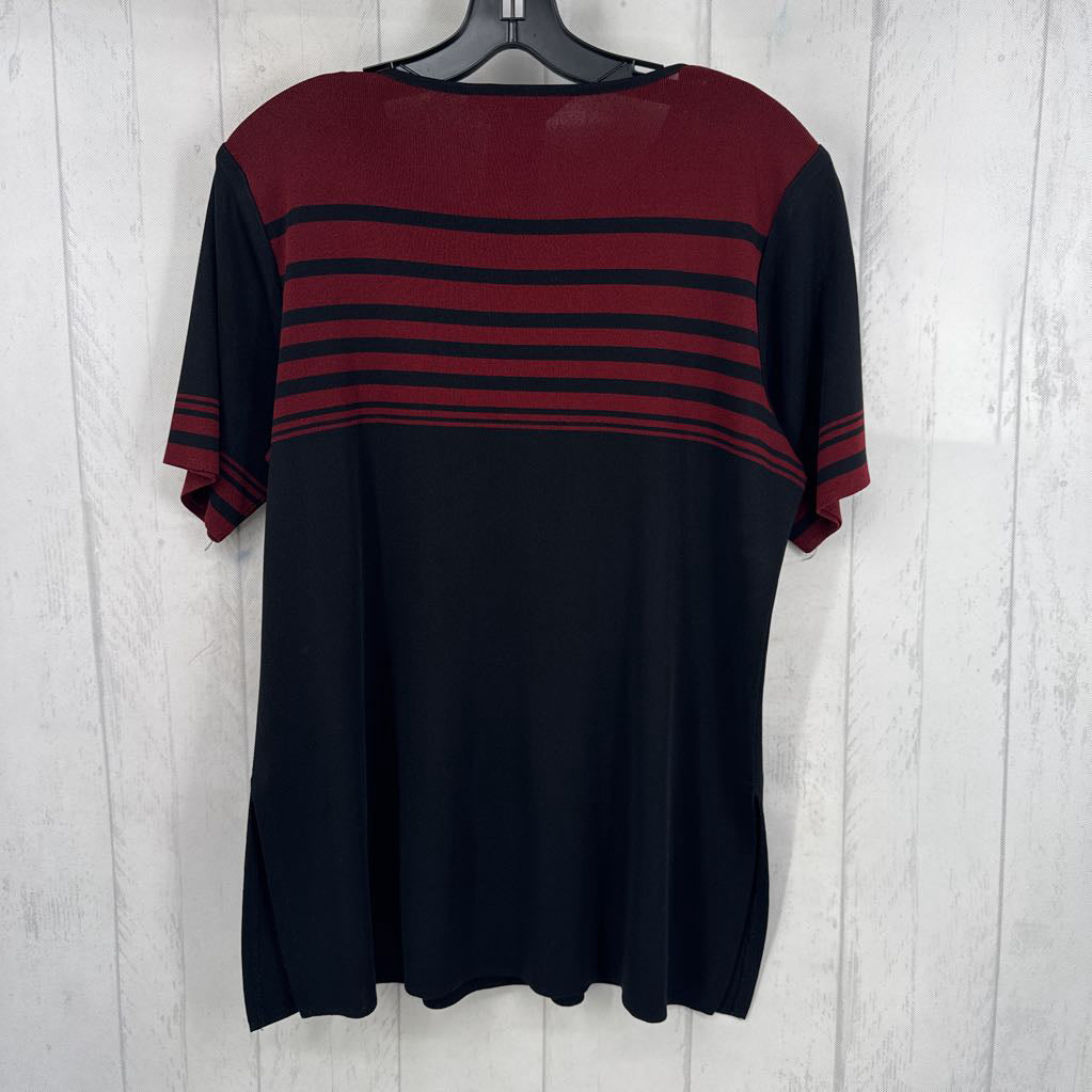XL striped split sides s/s top