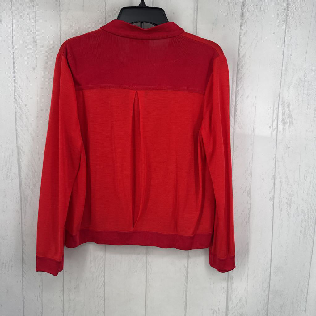 M knit zip-up l/s top