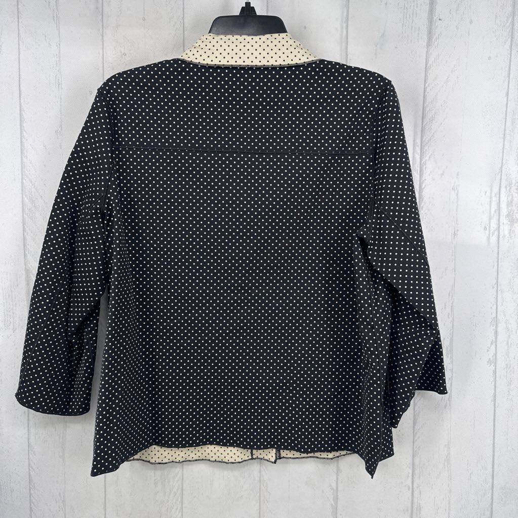 M polka dot 3/4 slv blazer