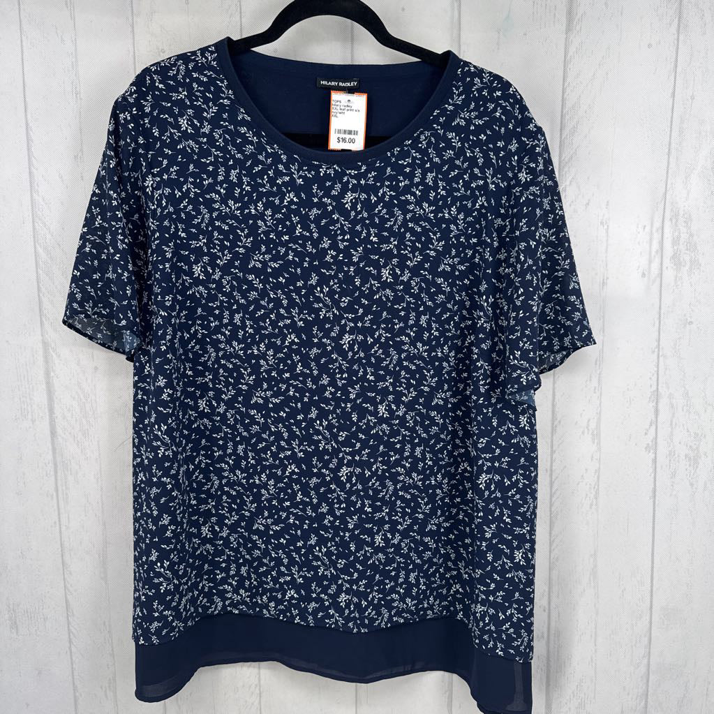 XXL leaf print s/s tee