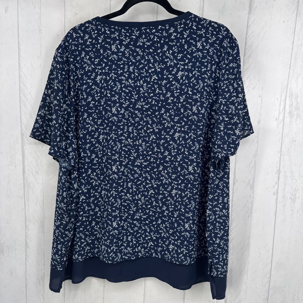XXL leaf print s/s tee