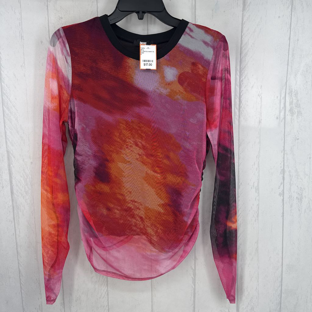 S colorful mesh l/s tee