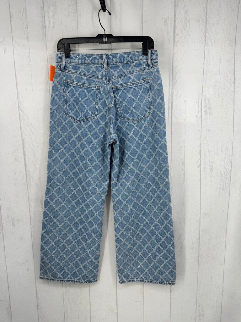 2 diamond pattern wide leg jean