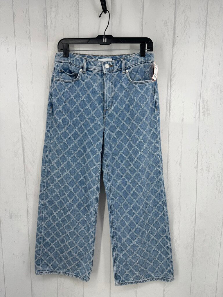 2 diamond pattern wide leg jean