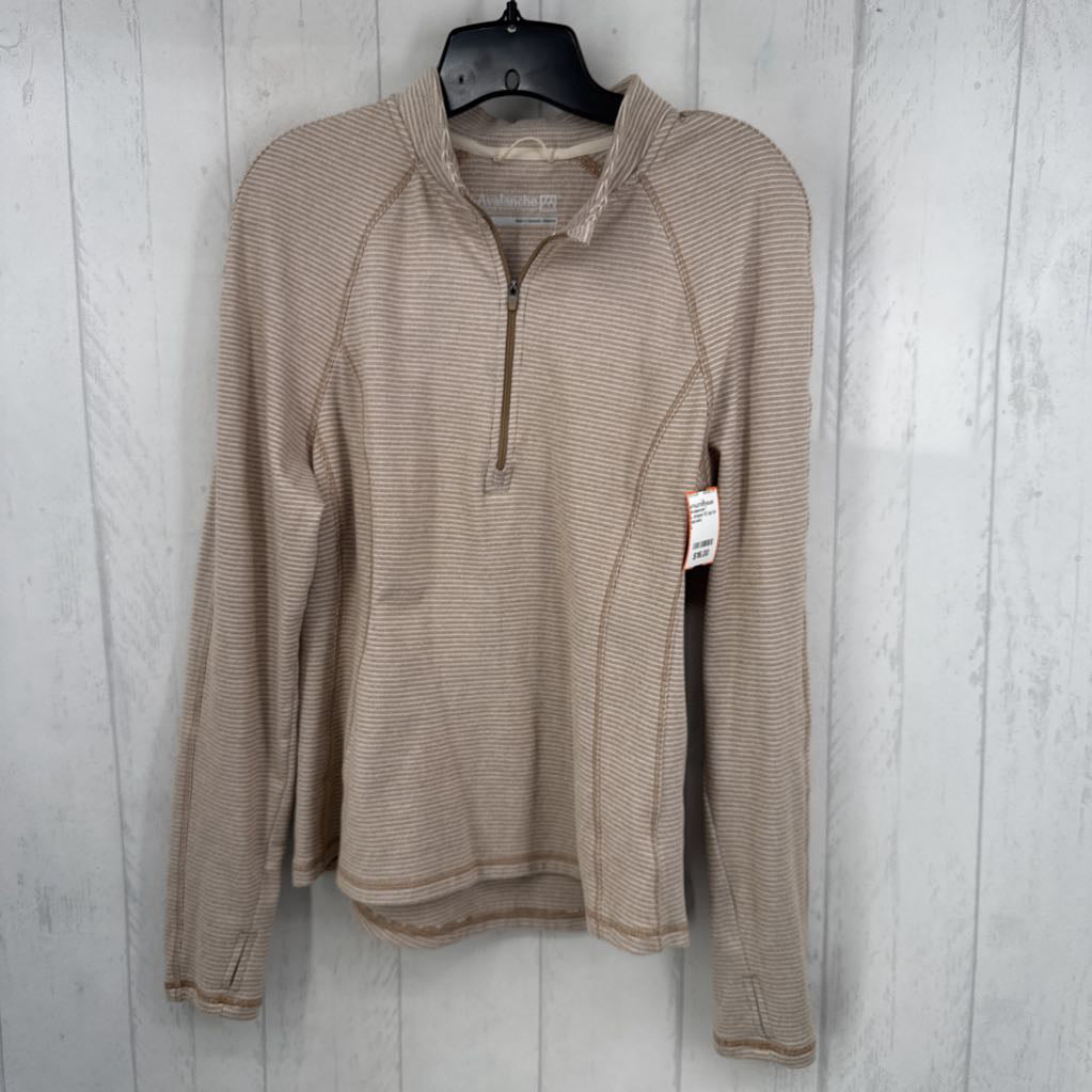 L striped 1/2 zip l/s pullover