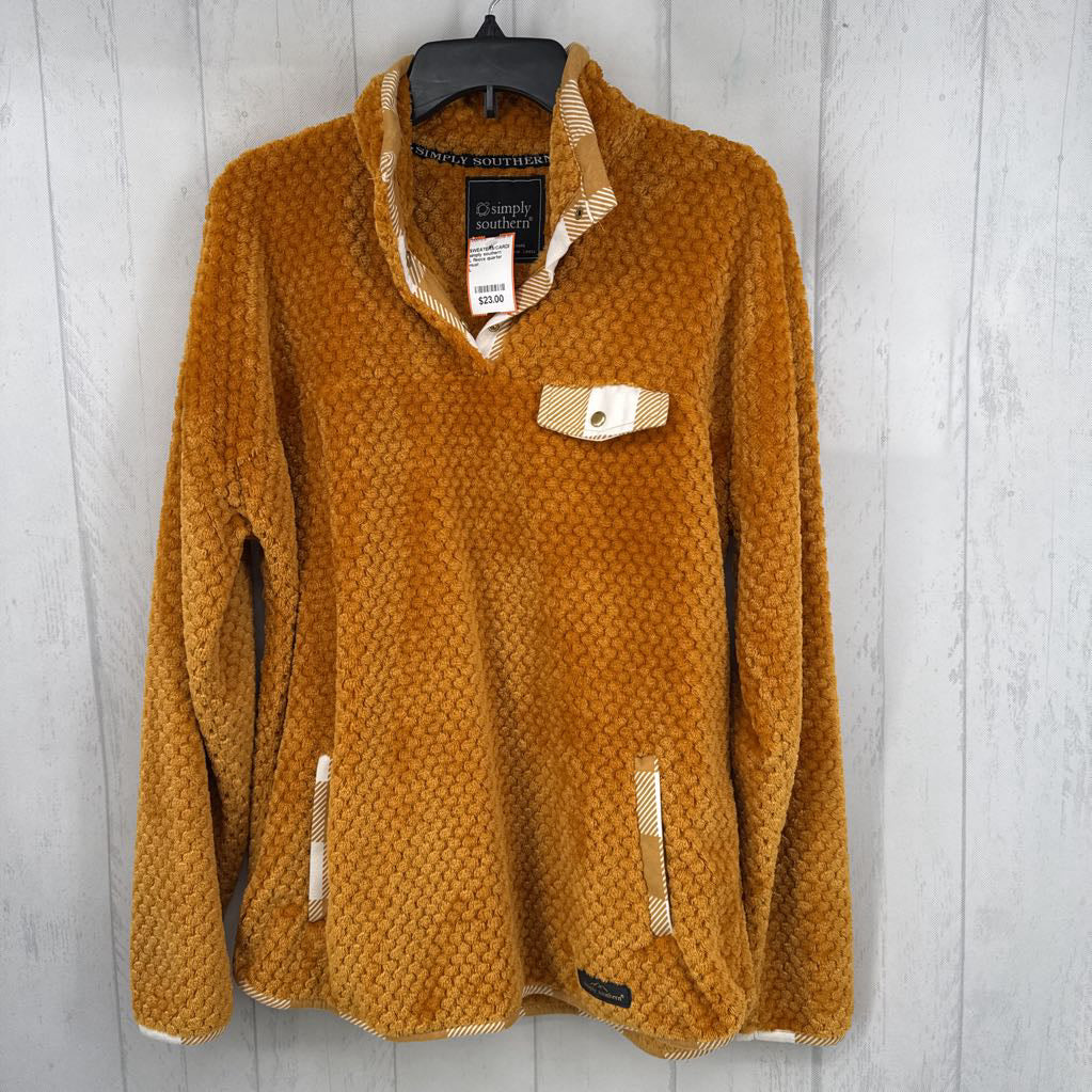 L fleece quarter button down pullover
