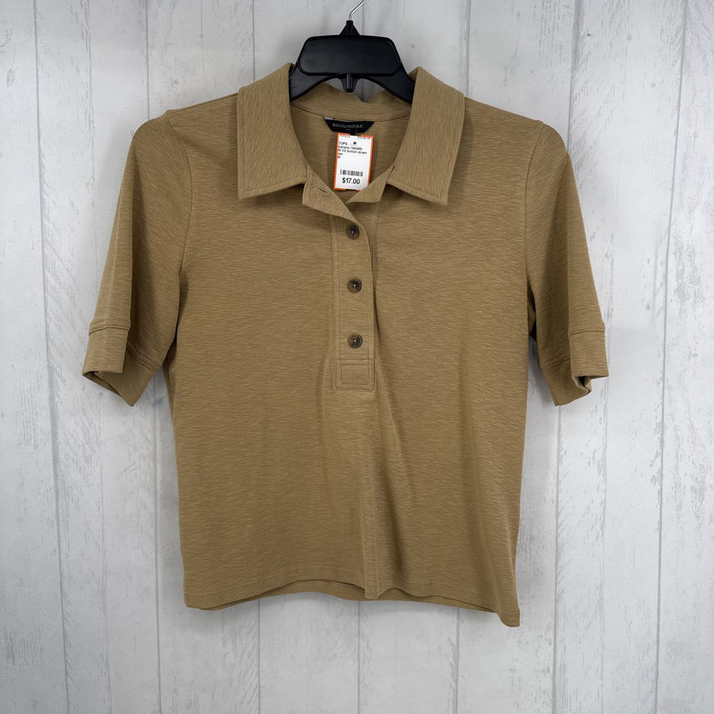 M 1/2 button down s/s top